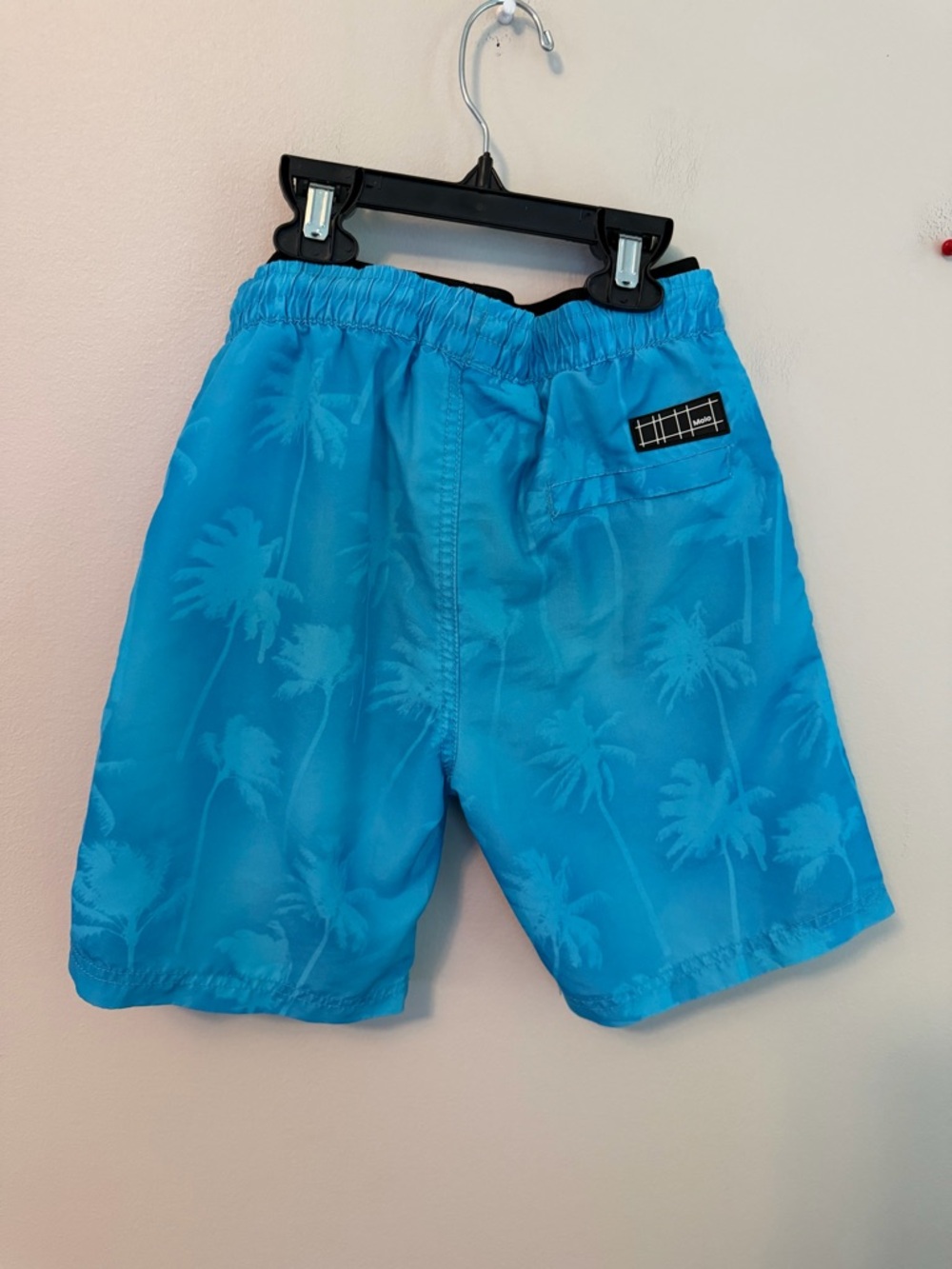 Molo Blue Palm-Print Swim Trunks - Picture 2 of 4